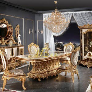 Hot selling luxury turkey marble dining table High quality classic turkey dining table sets