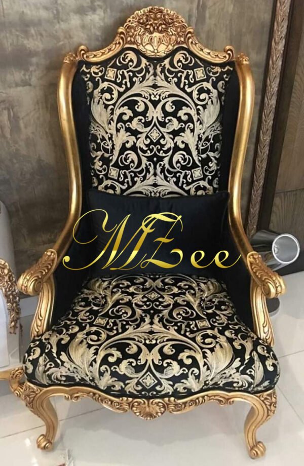 MZee Furniture Luxury Crown Wing Chair