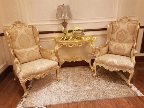 MZee Furniture Luxury Crown Wing Chair - Image 2