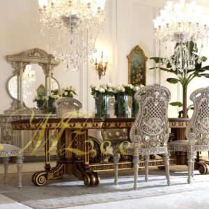 Italian luxury carved dining set