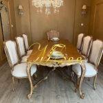 Victorian Luxury dining table set for 6