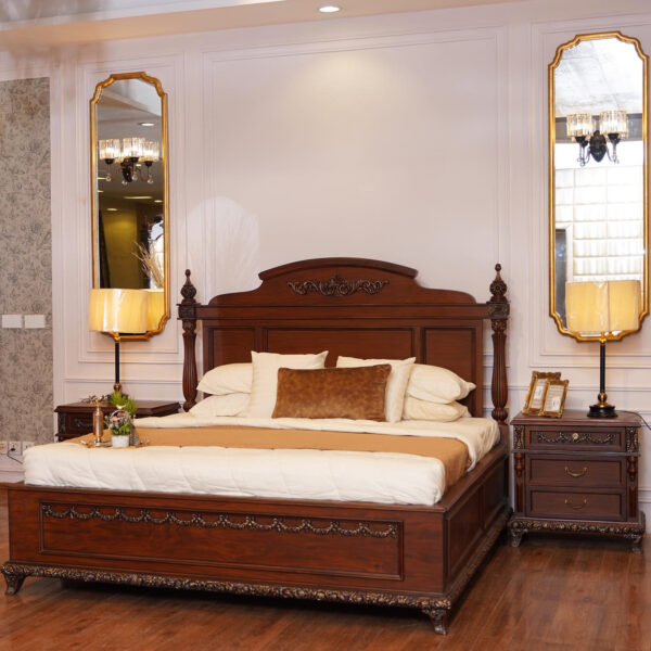 king size bed frame wooden bed with storage MZee Furniture design Chiniot,