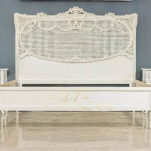 California king bed frame King size Bed design in Pakistan Rattan furniture village MZee Furniture Chiniot Pakistan