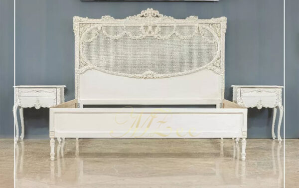 California king bed frame King size Bed design in Pakistan Rattan furniture village MZee Furniture Chiniot Pakistan