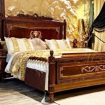 Luxury Royal wooden bed frame double bed design chiniot furniture New bed sets prices MZee Furniture shop