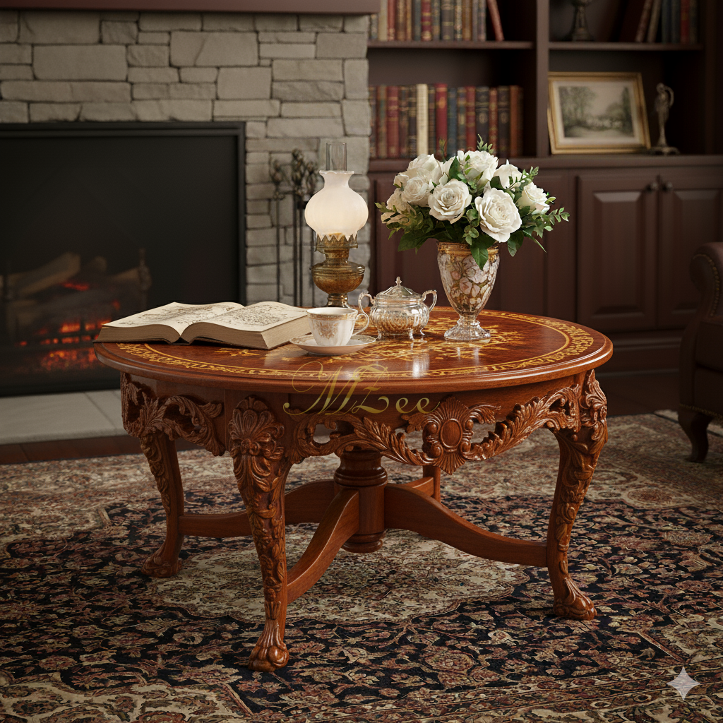 Round Coffee Table with Storage  MZee Furniture Chiniot Pakistan