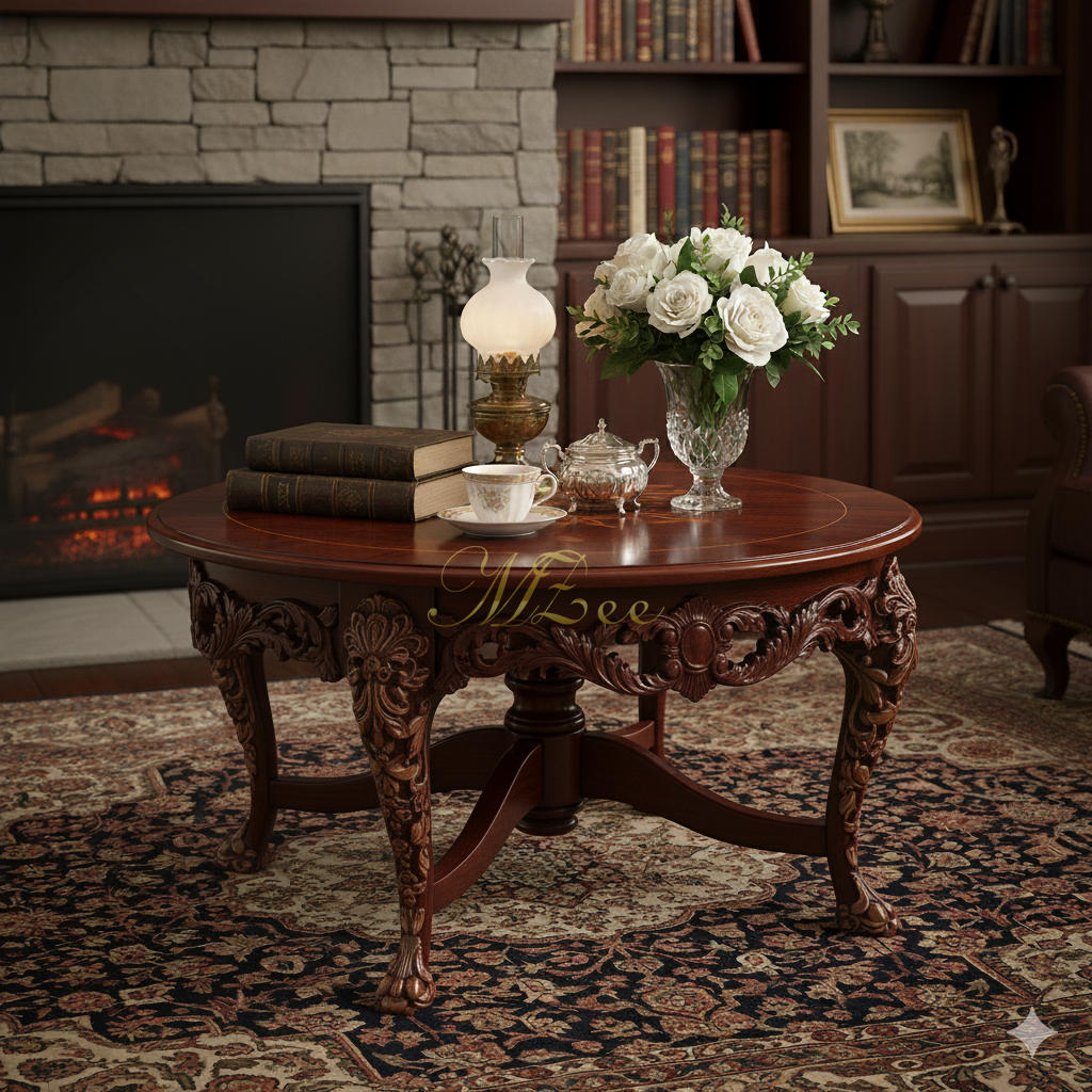 Round Coffee Table with Storage  MZee Furniture Chiniot Pakistan