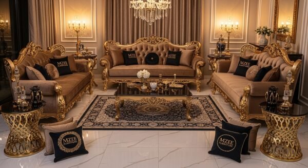 Luxury Wooden Classic Sofa Set Bahrain Price MZee Furniture