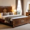Modern handcrafted Sheesham wood bed set - Chinioti furniture style