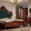 Modern handcrafted Sheesham wood bed set - Chinioti furniture style