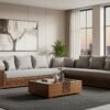 MZee L shape sofa design 2025 with table for living room