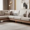 MZee L shape sofa design 2025 with table for living room