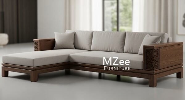 MZee L shape sofa design 2025 with table for living room