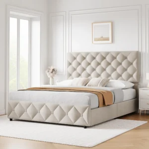 Bed Design with Storage King Size Solid Wood Furniture Pakistan