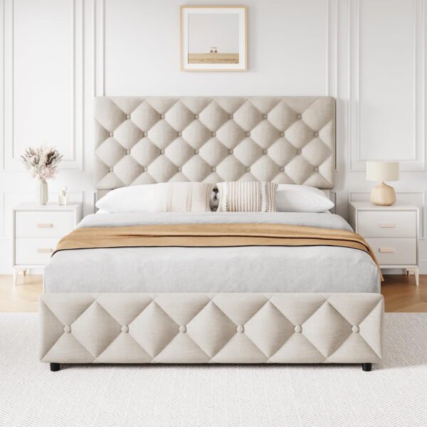 Bed Design with Storage King Size Solid Wood Furniture Pakistan