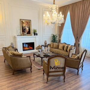 7 seater sofa set by MZee Furniture with premium upholstery and modern luxury design for large living rooms