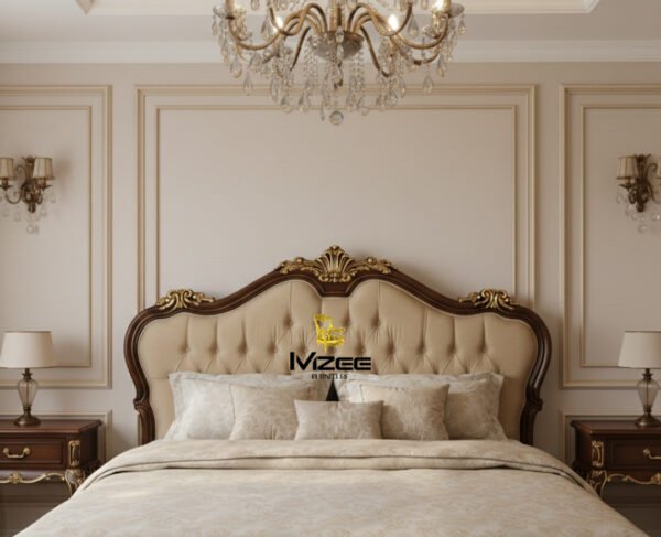 Luxury Wood King Size Bed Set Bedroom Furniture Home Decor