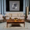 Premium solid wood sofa set with stylish cushions – MZee Furniture Pakistan