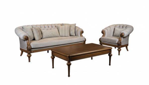 Wooden sofa set 7 seater design in Pakistan – premium solid wood finish