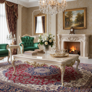 Wooden Center Table for Living Room – Solid Wood Coffee Table (Premium Finish)