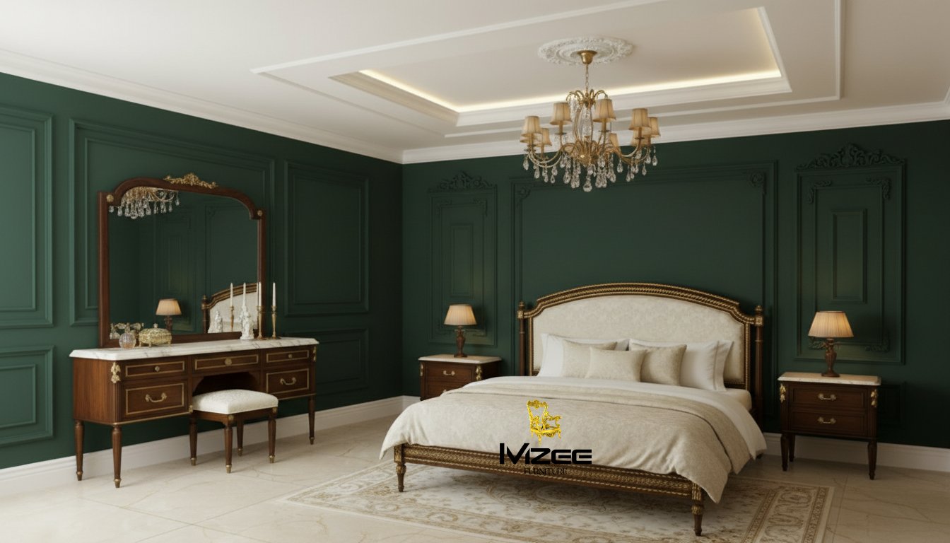 King Bed Frame MZee Luxury Solid Wood King Bed for Modern Homes