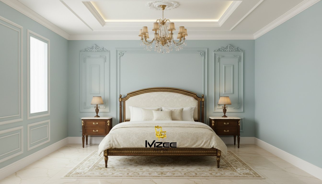 King Bed Frame MZee Luxury Solid Wood King Bed for Modern Homes