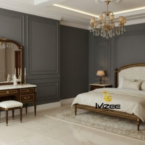 King Bed Frame MZee Luxury Solid Wood King Bed for Modern Homes