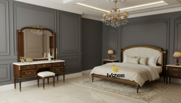 King Bed Frame MZee Luxury Solid Wood King Bed for Modern Homes