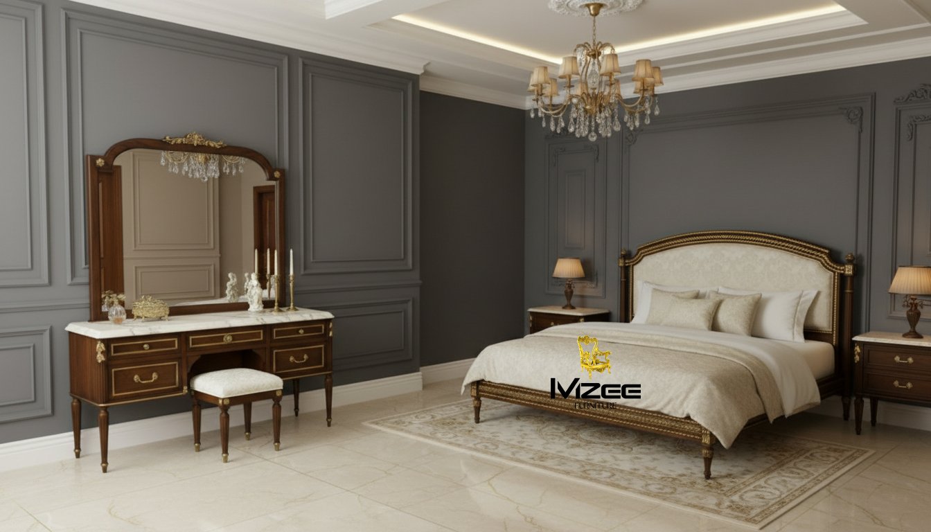 King Bed Frame MZee Luxury Solid Wood King Bed for Modern Homes