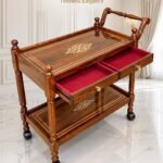 Classic Tea Trolley Wooden Serving Cart MZ Furniture